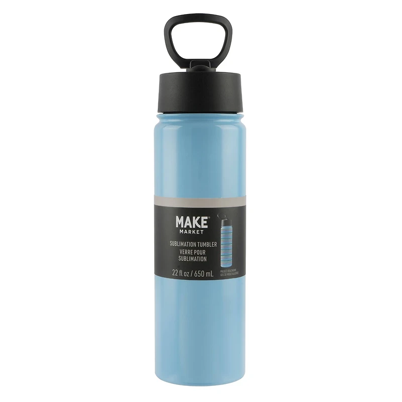 22oz. Stainless Steel Sublimation Water Bottle with Travel Lid by Make Market