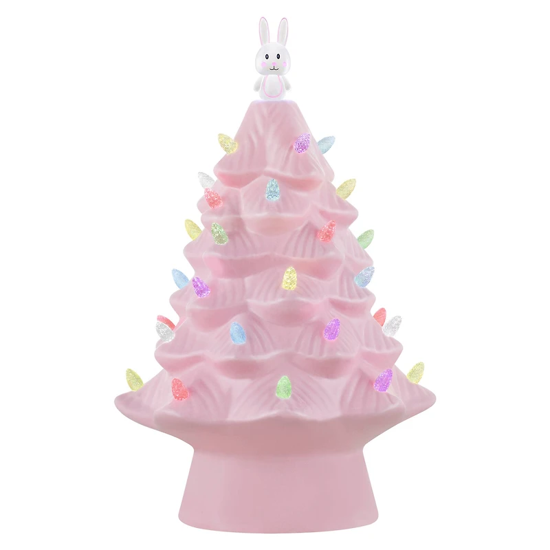 Mr. Cottontail Pink 13" Ceramic Easter Bunny Tree