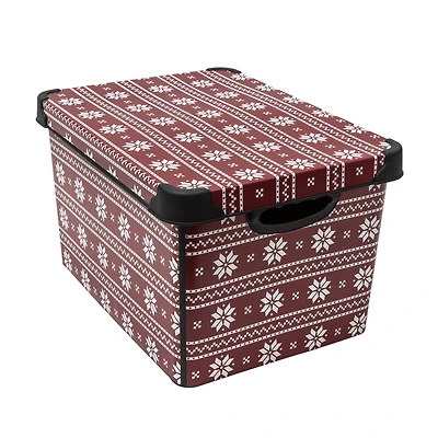 Simplify Holiday Sweater Print Storage Tote Bin