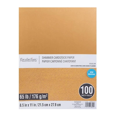 Gold Shimmer 8.5" x 11" Cardstock Paper by Recollections™,100 Sheets