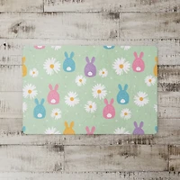 Pastel Bunny & Daisy Pattern Floor Mat