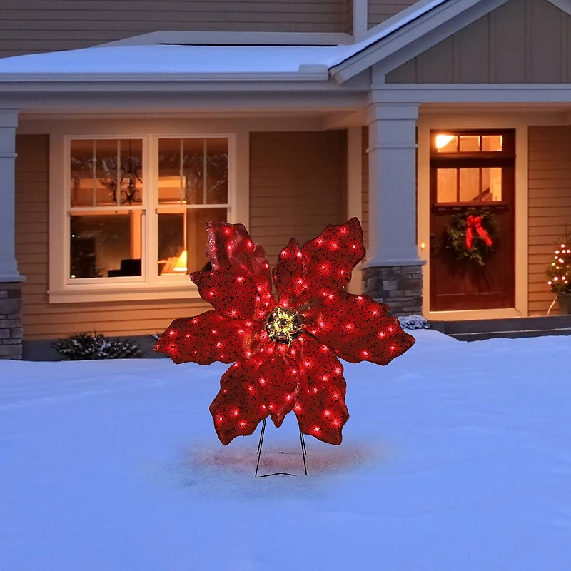 Mr. Christmas 35" Outdoor Twinkling LED Poinsettia