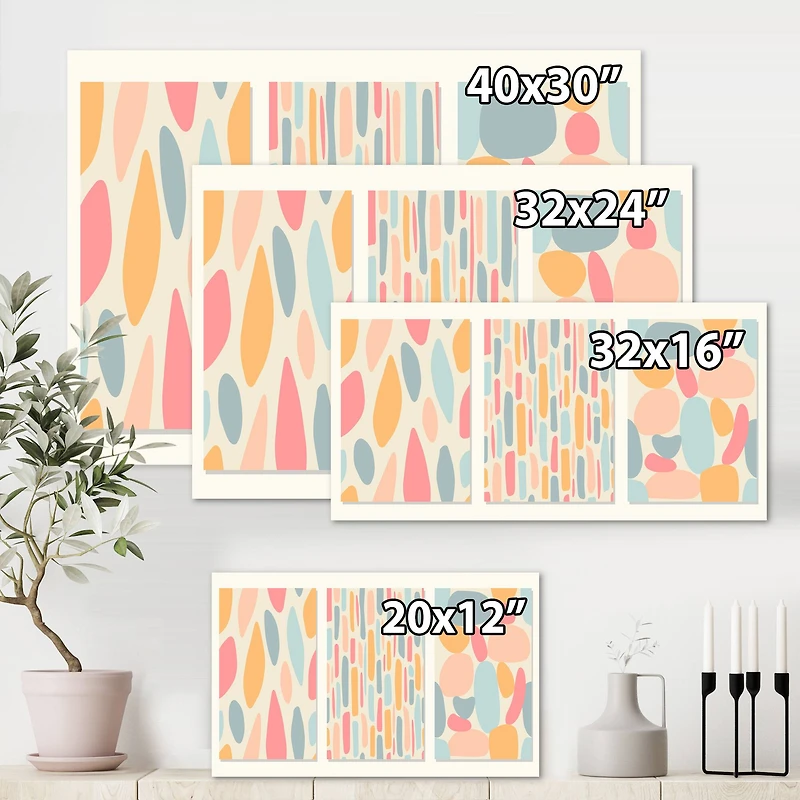 Designart - Patchwork of Pastel Shaped Organic Shapes