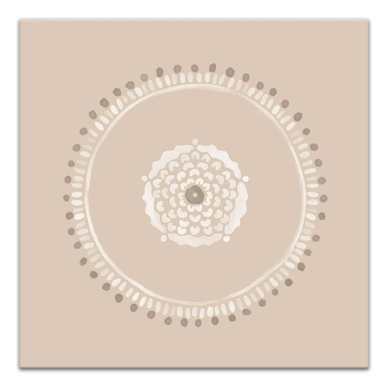 Neutral Medallion Dots 20" x 20" Canvas Wall Art