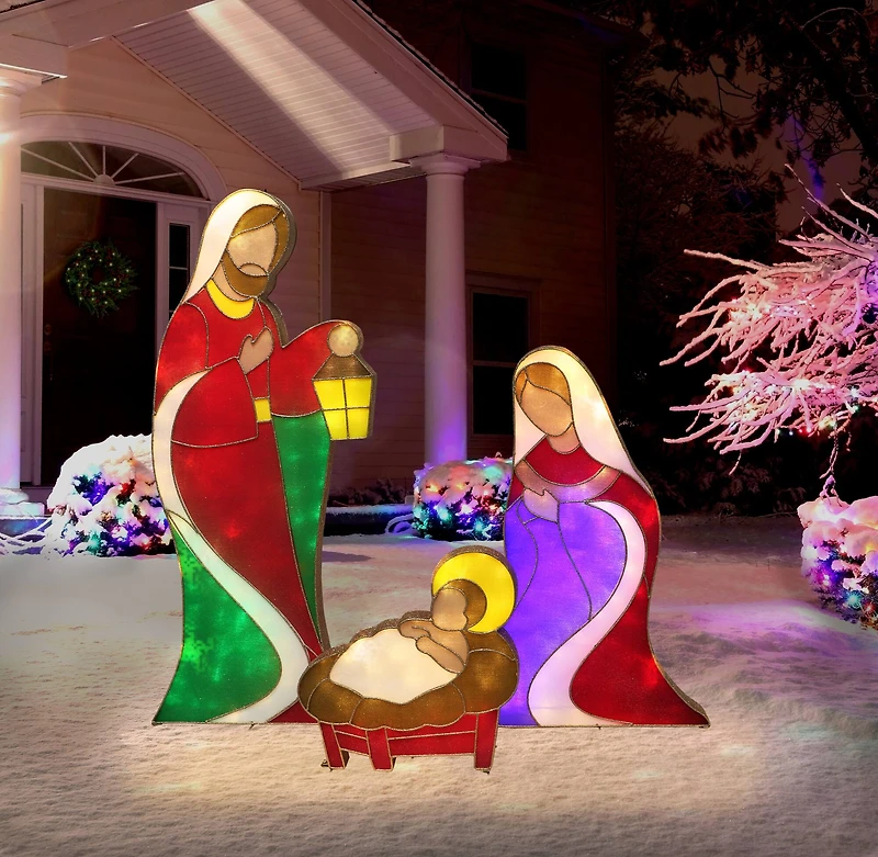 54" 3-Piece Outdoor Lighted Nativity Set