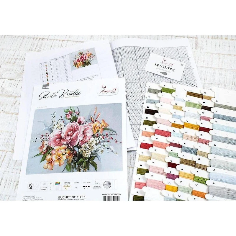 Luca-s Flower Bouquet Counted Cross Stitch Kit