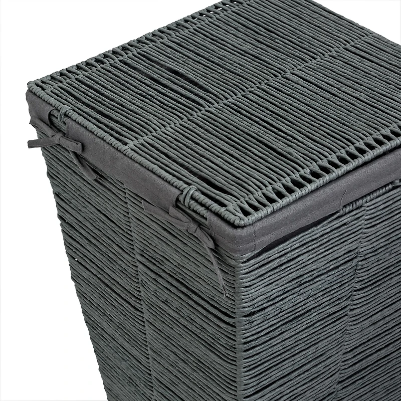 22" Coastal Collection Cool Gray Laundry Hamper with Lid