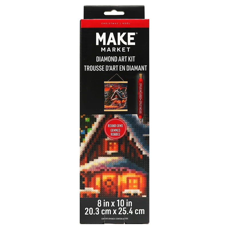 8" x 10" Snow House Diamond Art Kit with Frame by Make Market®