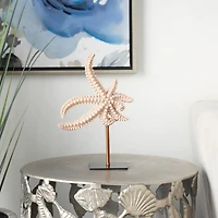 12" Pink Starfish Sculpture with Copper Stand
