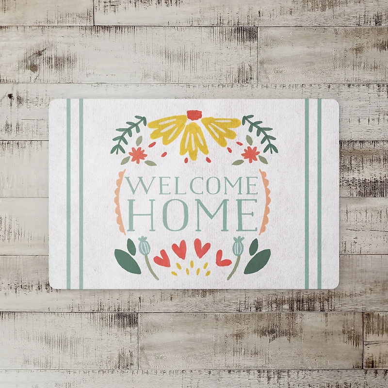 Folksy Welcome Home 27" x 18" Floor Mat