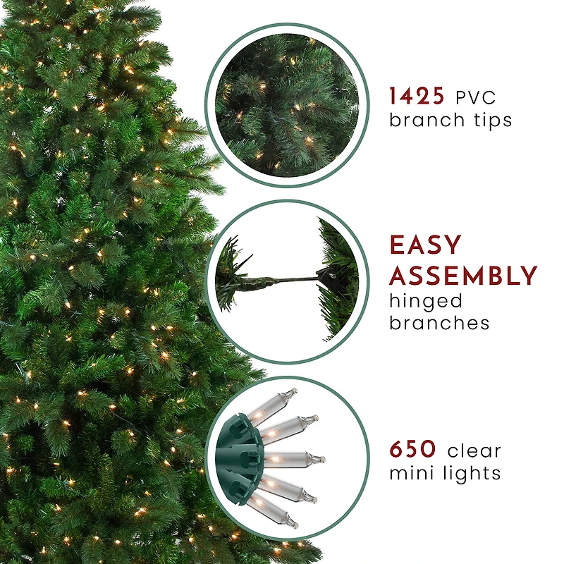 7.5ft. Pre-Lit Mixed Scotch Pine Artificial Christmas Tree, Clear Lights