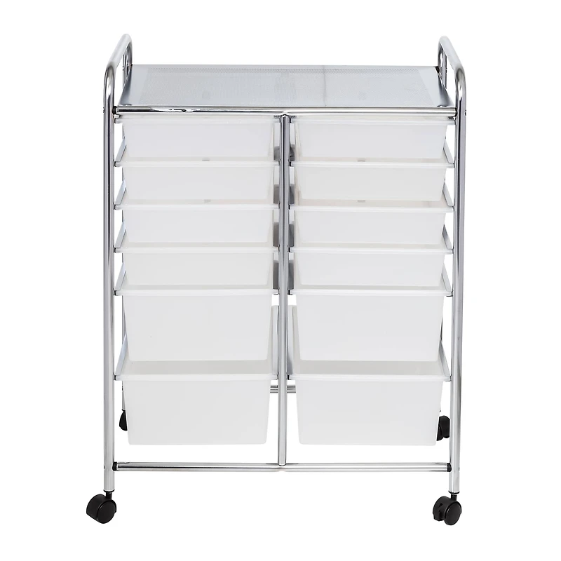 Honey Can Do Chrome 12-Drawer Rolling Craft Storage Cart