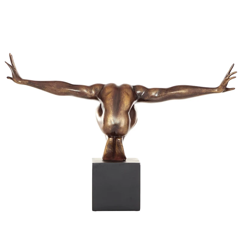 20" Bronze Human Figure Decor Sculpture