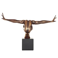 20" Bronze Human Figure Decor Sculpture