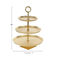 Gold Aluminum Glam 3-Tier Tray Stand