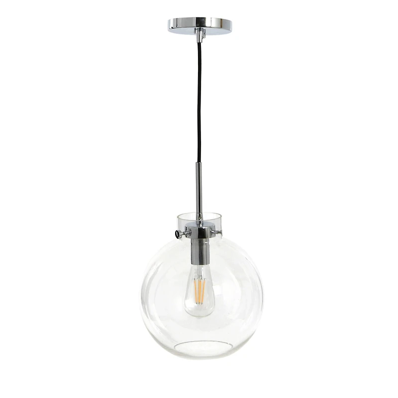 Hello Honey® Robert Stevenson Lighting Marson 15" Clear Glass & Chrome Metal Ceiling Light