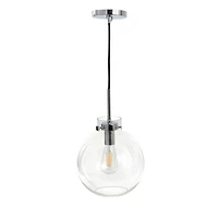 Hello Honey® Robert Stevenson Lighting Marson 15" Clear Glass & Chrome Metal Ceiling Light