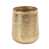 Set of 3 Gold Aluminum Glam Planter, 12", 16", 20"