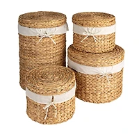 Hello Honey® Natural Brown Serene Hyacinth Basket Set with Lids