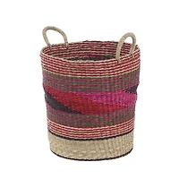 Pink Sea Grass Eclectic Storage Basket Set