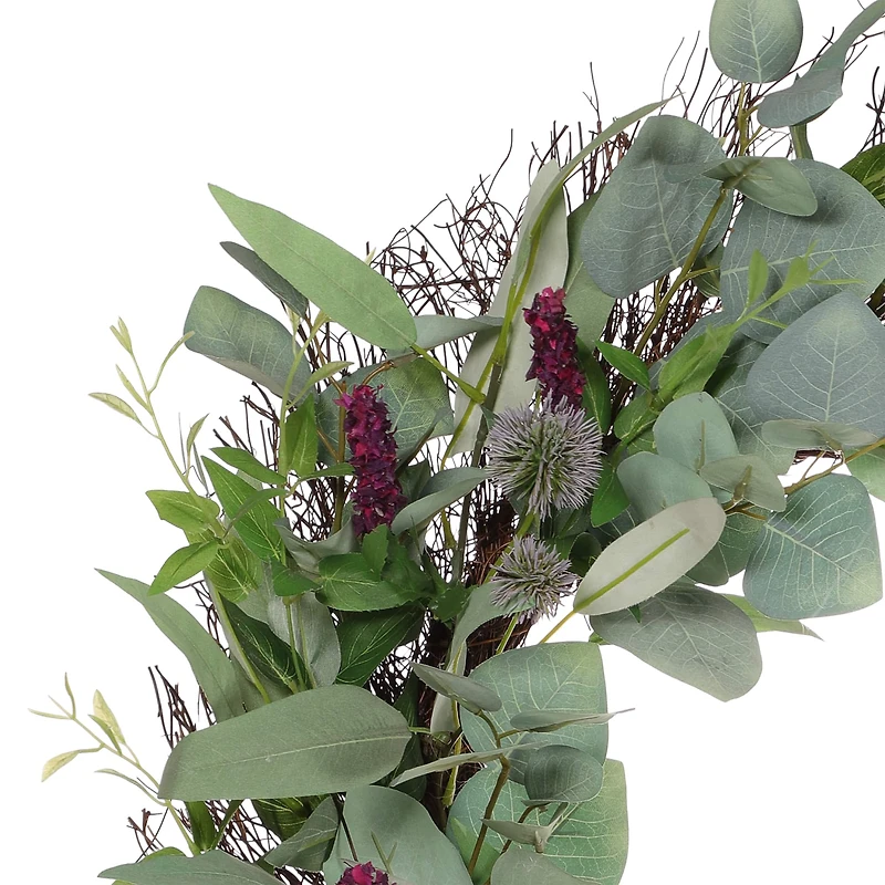 24" Spring Lavender & Thistle Wreath