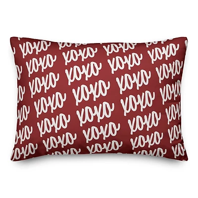 XOXO Script White Throw Pillow