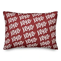 XOXO Script White Throw Pillow