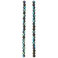 12 Pack: Black Aurora Borealis Faceted Glass Round Beads, 8mm by Bead Landing™