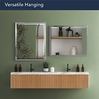 Head West Brushed Nickel Stainless Steel Beveled Accent Vanity Mirror