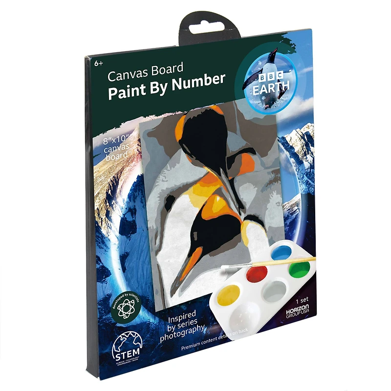 BBC Earth Canvas Board Penguin Paint by Number