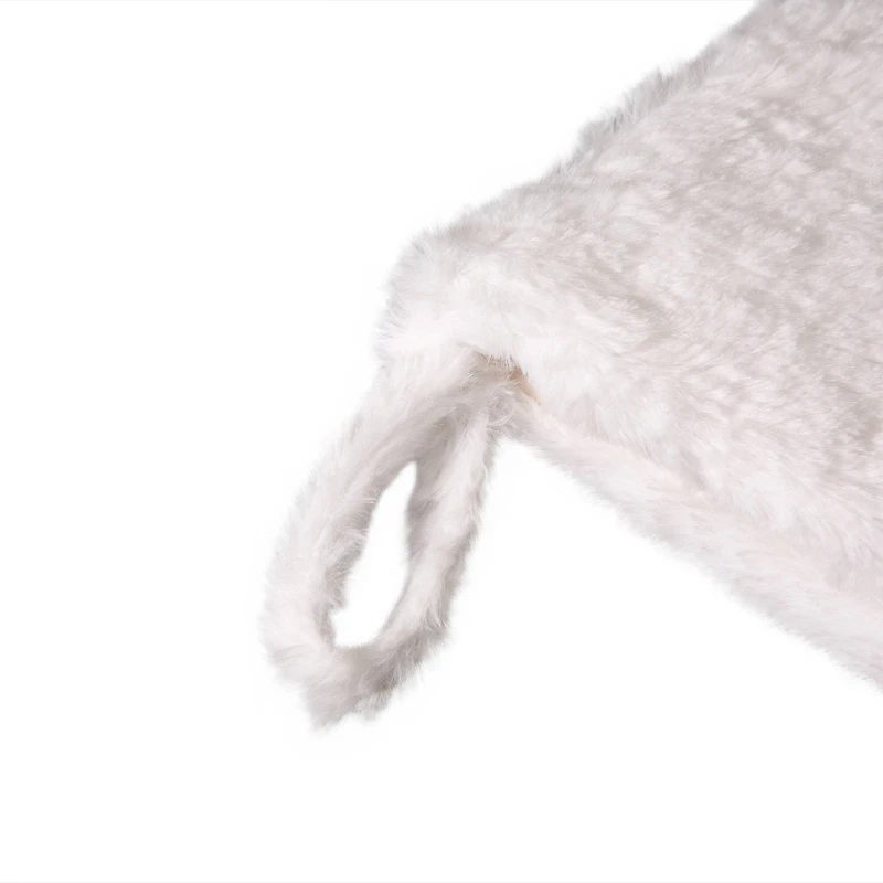 Glitzhome® 21" White Plush with Snowflake Christmas Stocking