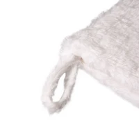 Glitzhome® 21" White Plush with Snowflake Christmas Stocking