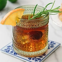 Kate Aspen® 10oz. Hobnail Beaded Floral Green Drinking Glasses, 6ct.