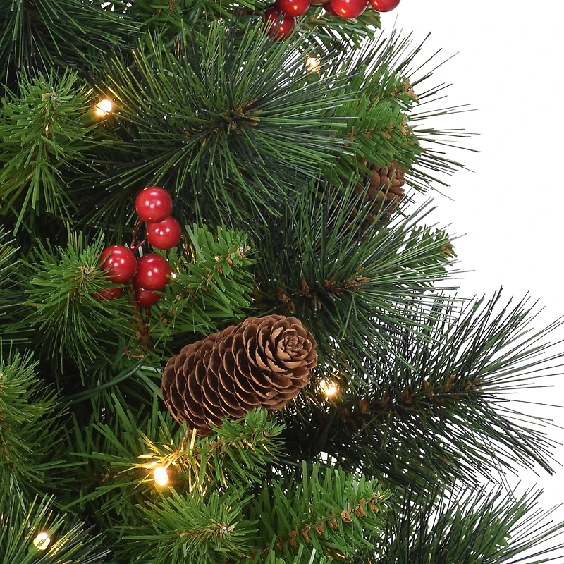 2 ft. Pre-Lit Table Top Artificial Christmas Tree With Gold Base