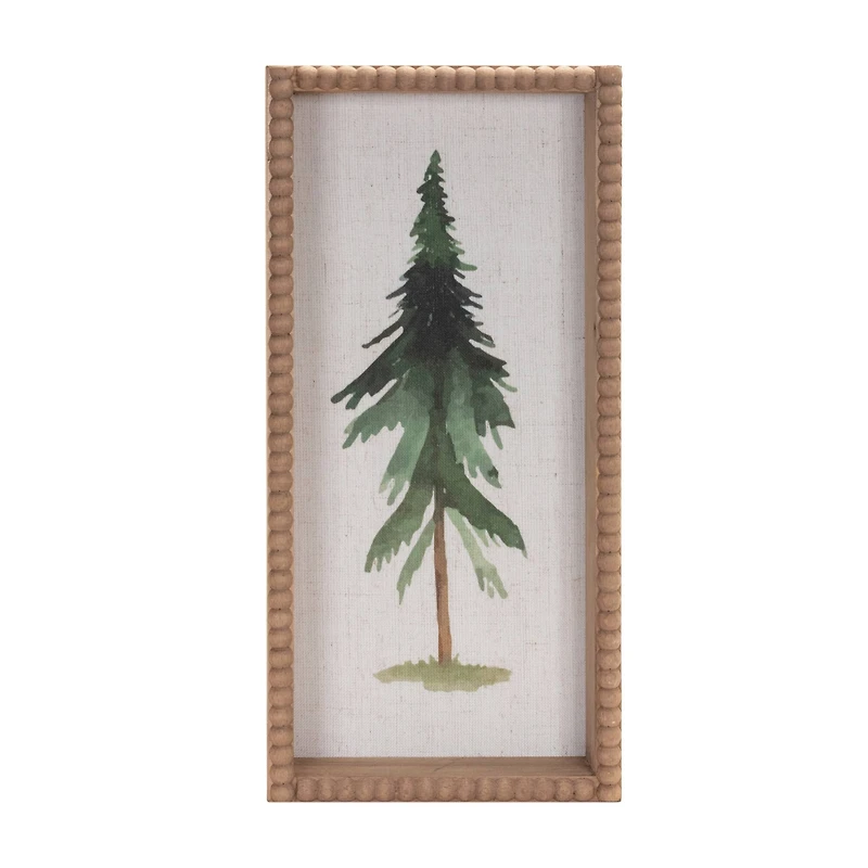 15.75in Framed Pine Tree Plaque Set