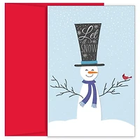 JAM Paper Top Hat Snowman Christmas Cards & Envelopes Set, 18ct.