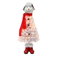 4ft. Pre-Lit White Snowman Artificial Christmas Tree, Clear Lights
