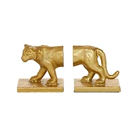 5" Gold Iron Cougar Glam Bookends