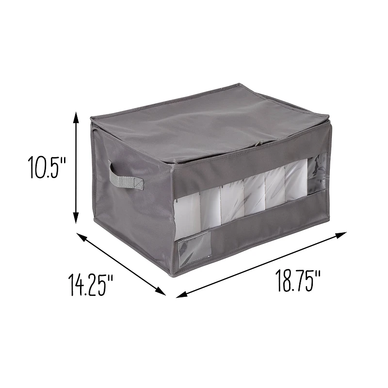 Honey Can Do Gray Stemware Storage Box