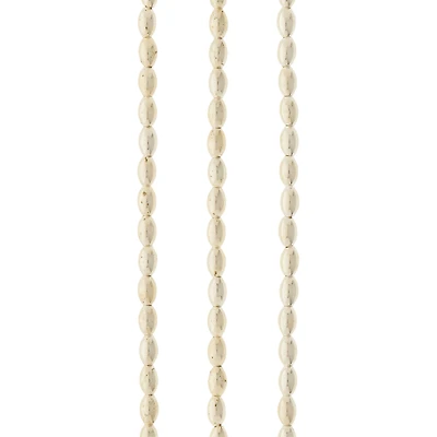 Silver Metal Small Oval Beads, 6mm by Bead Landing™