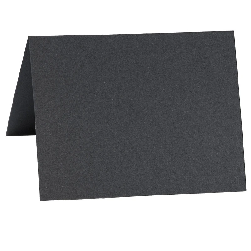 JAM Paper 5" x 7" Metallic Anthracite Black Stardream Foldover Cards, 50ct.