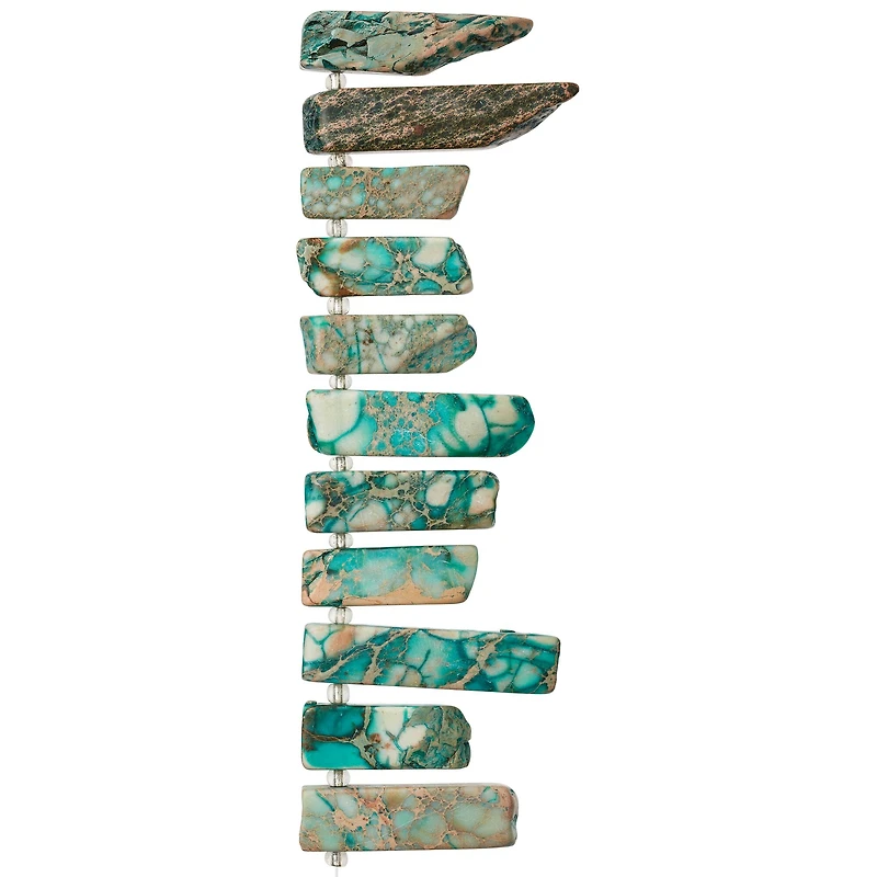 12 Pack: Aqua Jasper Stick Beads, 25mm by Bead Landing™ Sedona