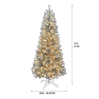 7ft. Pre-Lit Champagne Tinsel Artificial Christmas Tree, Warm White LED Lights by Ashland®