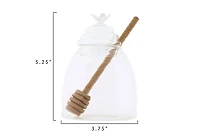Hello Honey® Clear Honey Pot with Lid & Bamboo Dipper Set