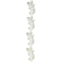 11mm x 19mm White Plastic & Glass Pearl Flower Bead Garland, 5yd. by Bead Landing™