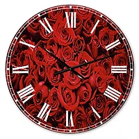 Designart 'Winter Red Rose Traditional Wall Clock