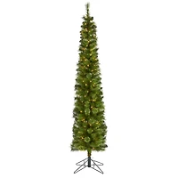 7ft. Pre-Lit Green Artificial Christmas Tree, Clear LED Lights