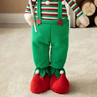 Glitzhome® 39" Telescopic Christmas Elf Boy Standing Décor