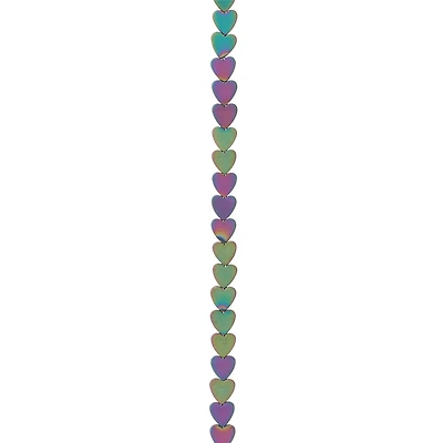 12 Pack:  Multicolor Hematite Heart Beads, 4mm by Bead Landing™