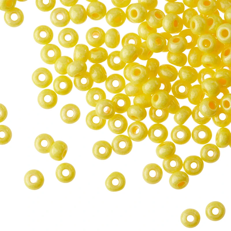 12 Pack: John Bead Lemon Drop Opaque Czech Glass Seed Beads, 6/0